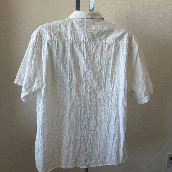 VTG Eighty Eight Button Short Sleeve Shirt Mens XL White Cross Grunge Y2K Punk - Picture 3 of 6